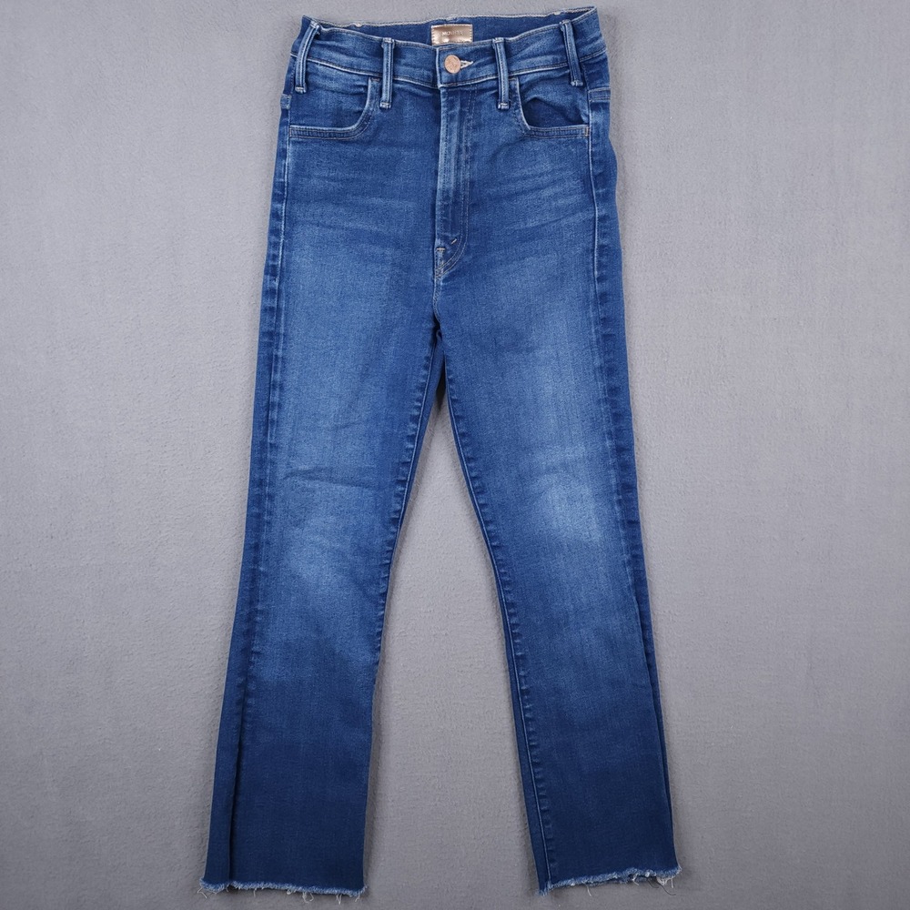 Mother The Hustler Ankle Fray‎ Jeans Home Movies Blue High Rise Bootcut Denim 25